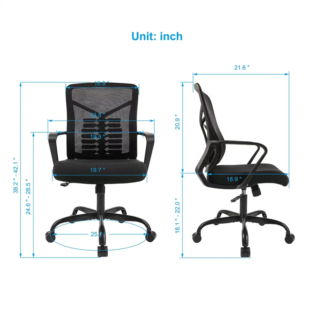 Amazon Home Office Desk Chairs Ergonomic Mesh Chair with Lumbar Support Adjustable Height Swivel Computer Task Chair