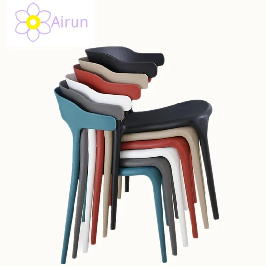 Cadeira de plástico azul empilhável de estilo moderno famoso de design simples